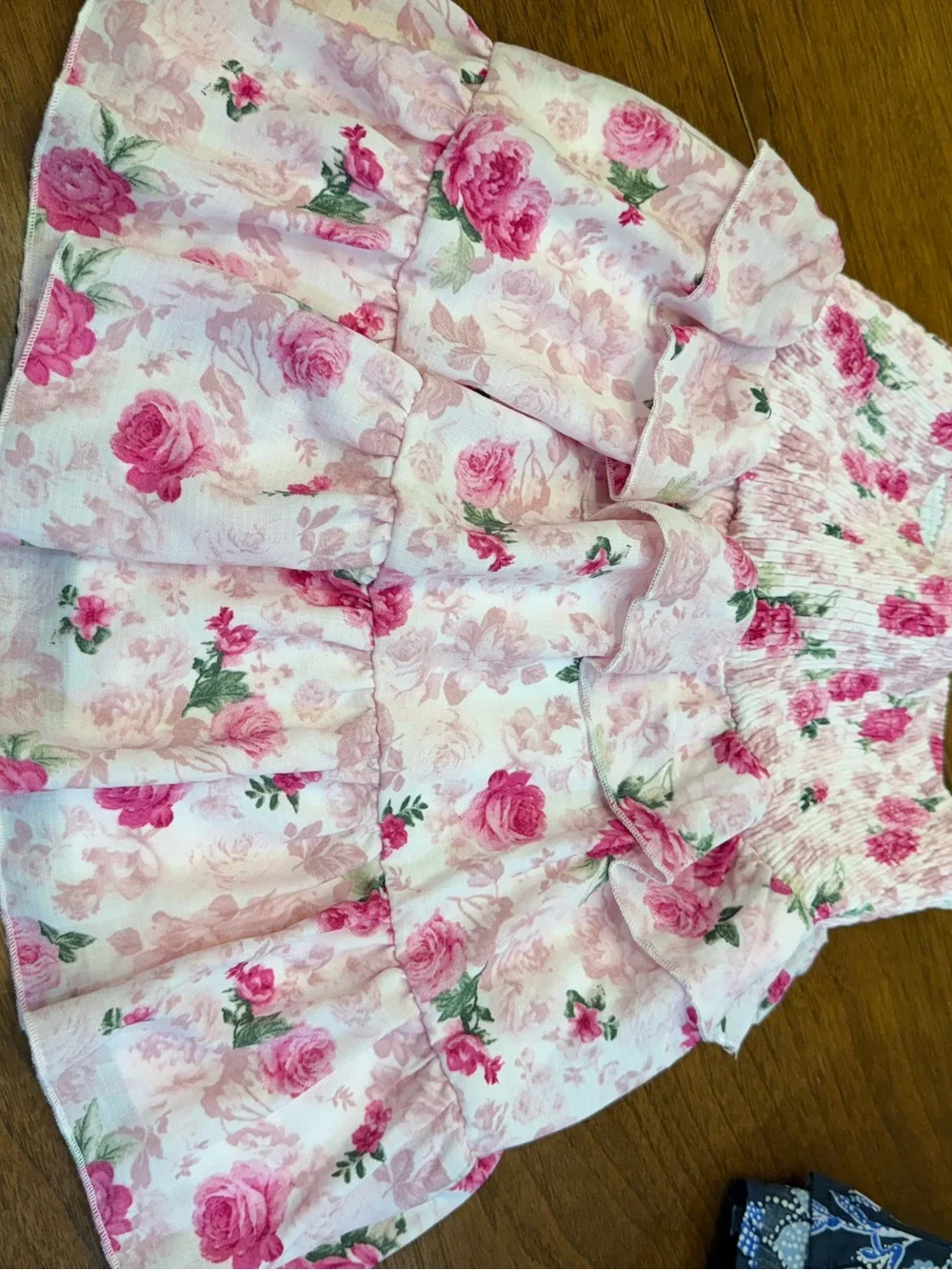 Sara Sara Girls Pink Floral Two-Piece skirt Set